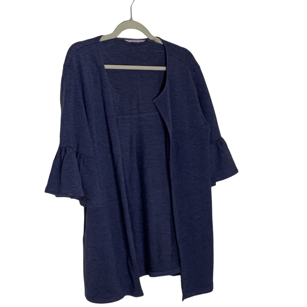 Anybody open front blue cardigan with bell sleeves. Size XS